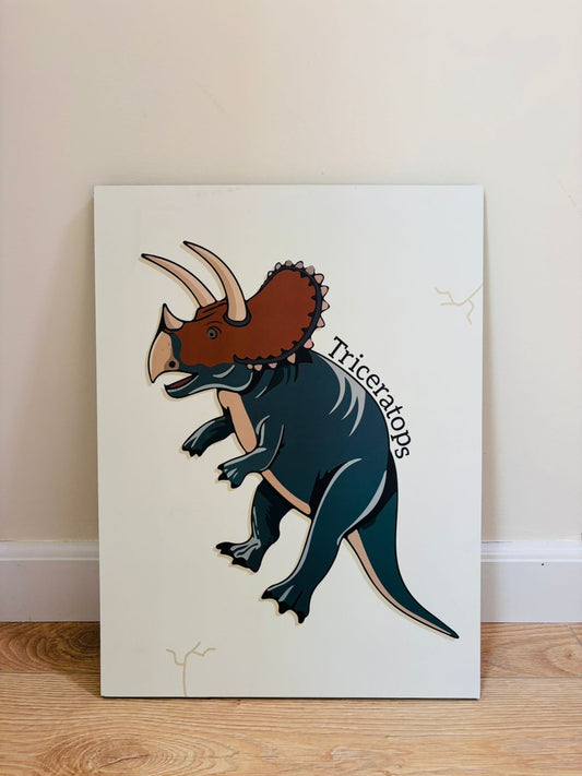 Triceratops - Wooden Canvas